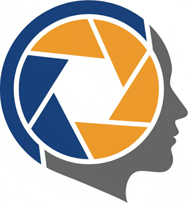 Стильный логотип для WordPress тем фотографов портретов, современный векторный дизайн.