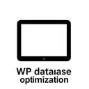 Минималистичная плоская иконка оптимизации базы данных WordPress в однотонном стиле на белом фоне
